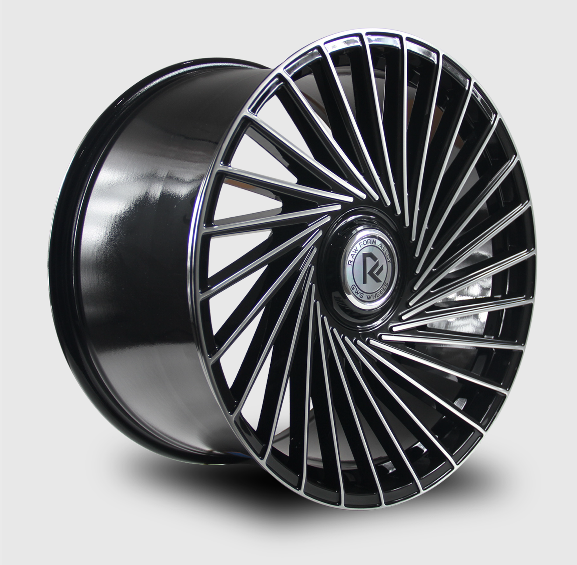 RF2 20×9 Gloss Black Brushed Faced Rim – GWG Wheels