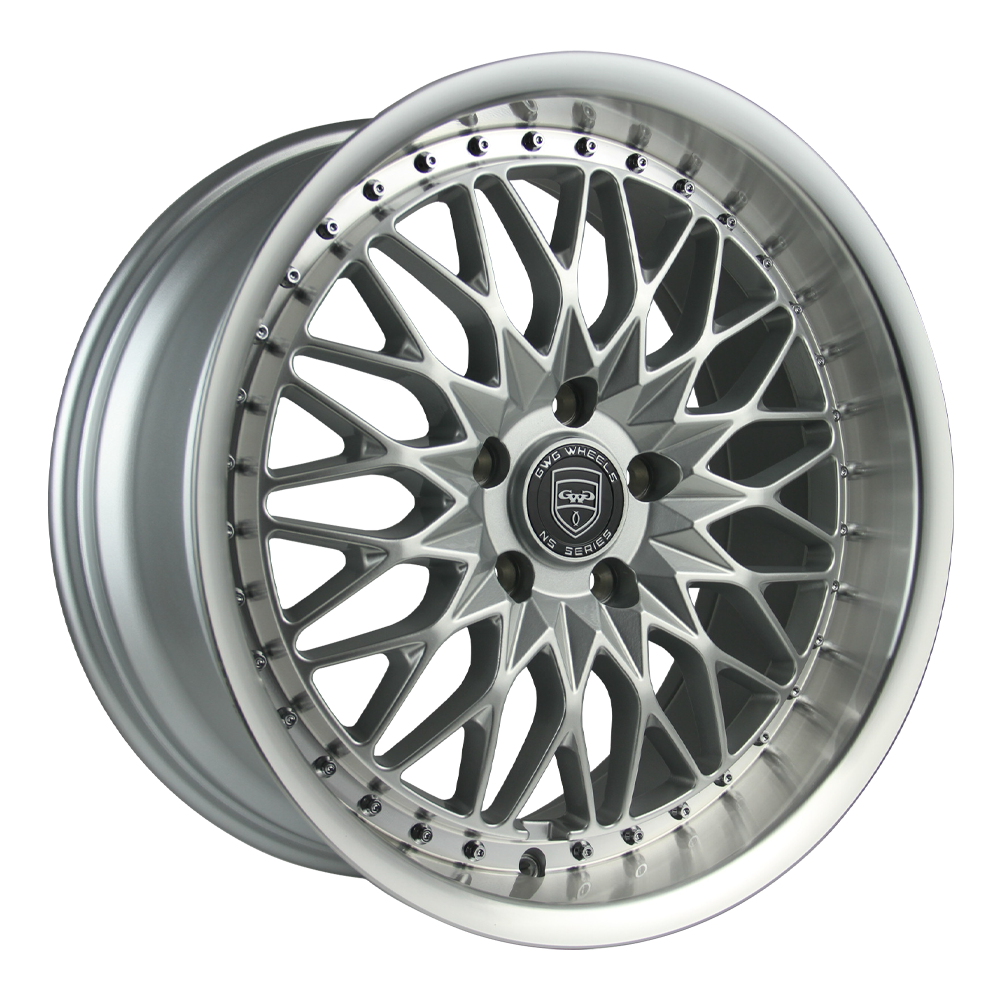 NS5 17×7.5 Silver Machined Lip With Chrome Rivets Rim – GWG Wheels